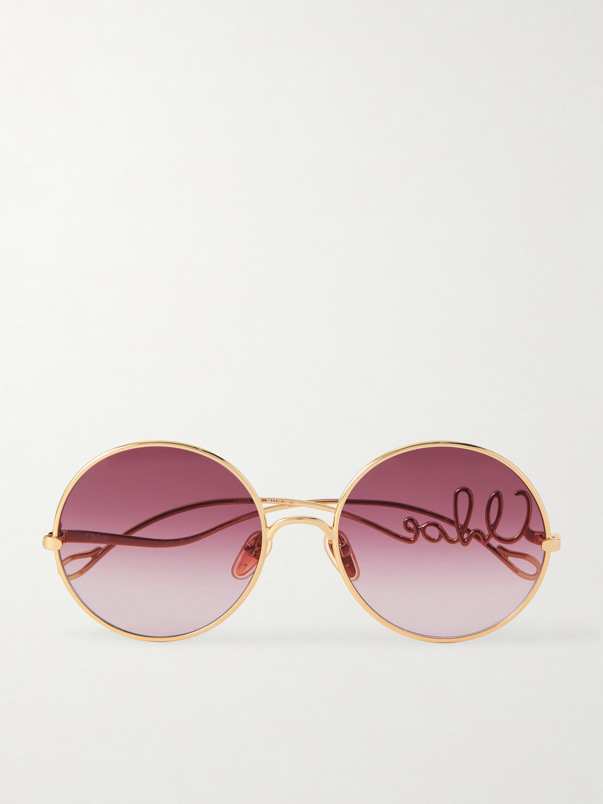 Chloé Iconic Round-frame Gold-tone Sunglasses In Brown