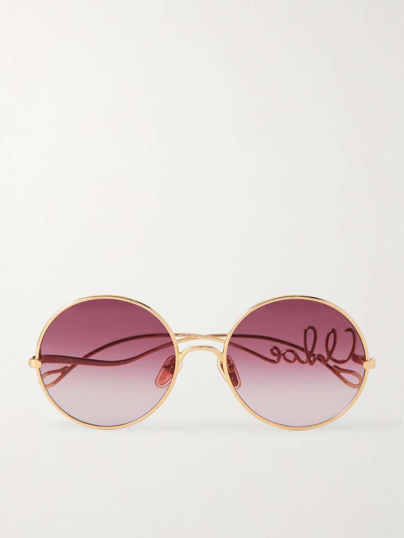 Chloé Iconic Round-frame Gold-tone Sunglasses
