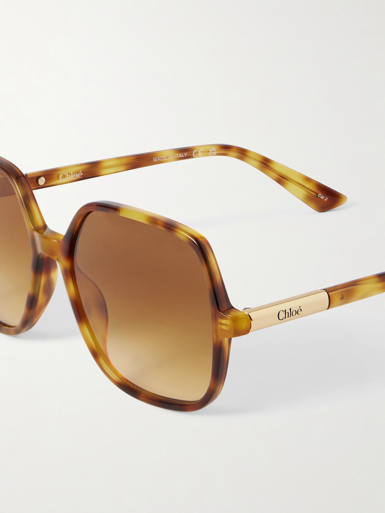 Chloé Judy Round-frame Tortoiseshell Acetate Sunglasses In Yellow