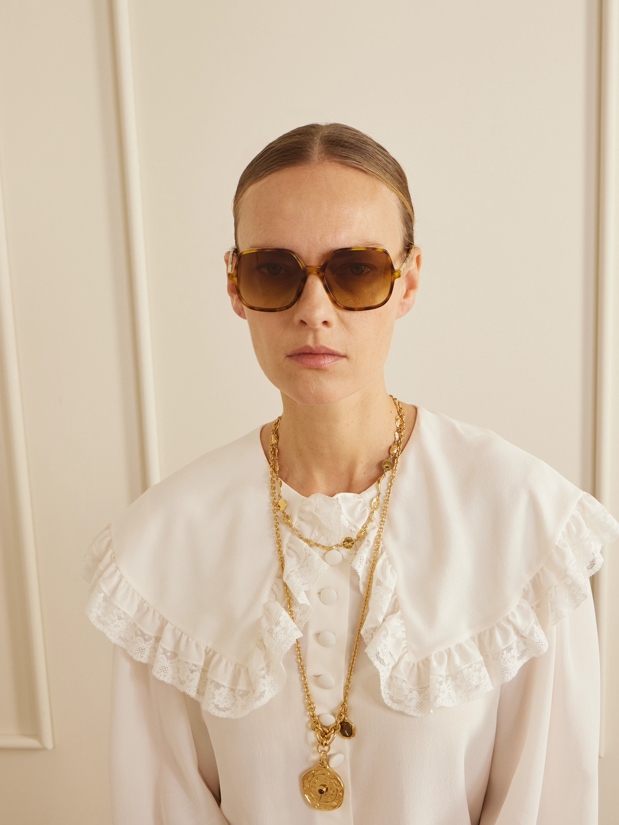 Chloé Judy Round-frame Tortoiseshell Acetate Sunglasses In Yellow