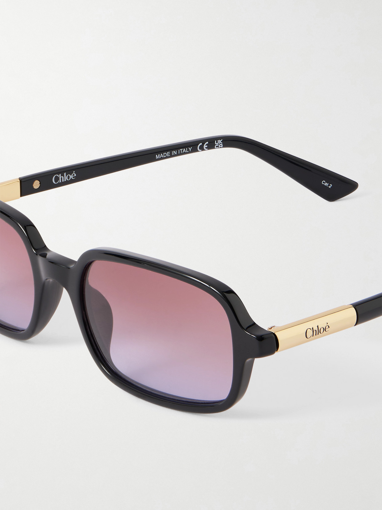 Chloé - Judy Rectangle-Frame Acetate Sunglasses