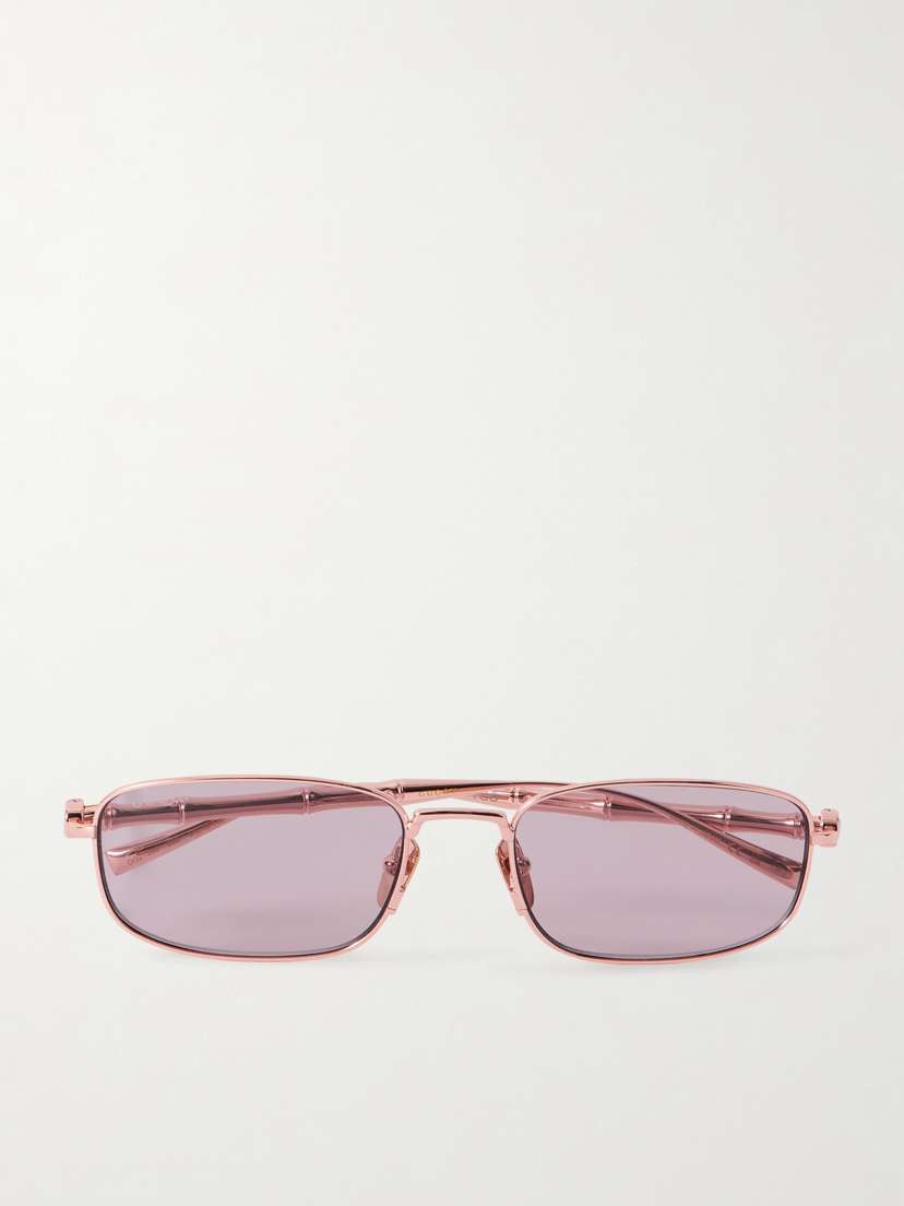 Gucci Eyewear Bamboo Rectangular-frame Metal Sunglasses