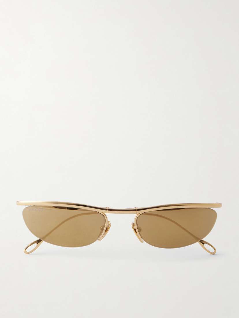 Gucci Eyewear Cat-eye Gold-tone Sunglasses