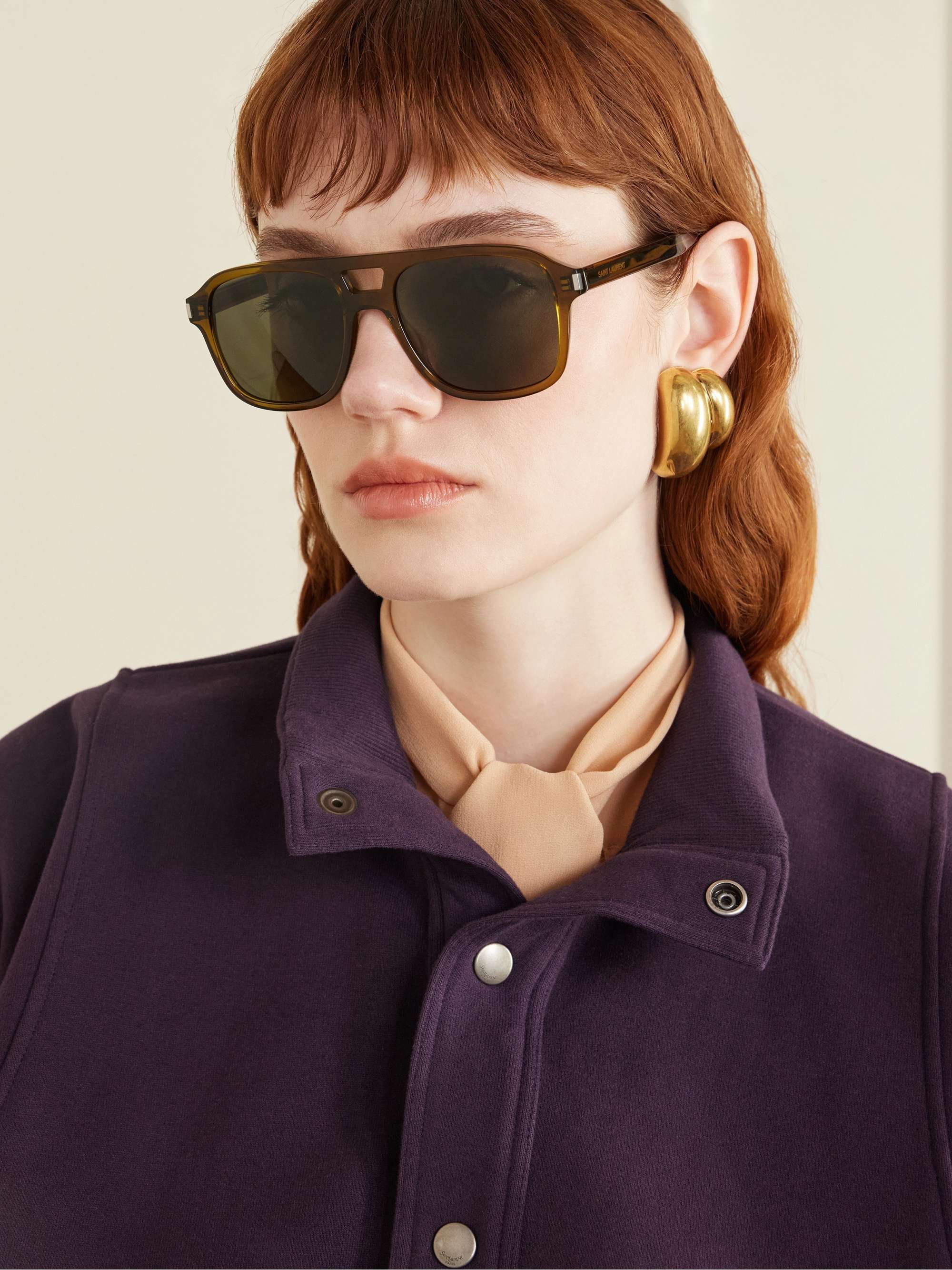 SAINT LAURENT EYEWEAR Aviator-style acetate sunglasses | NET-A-PORTER