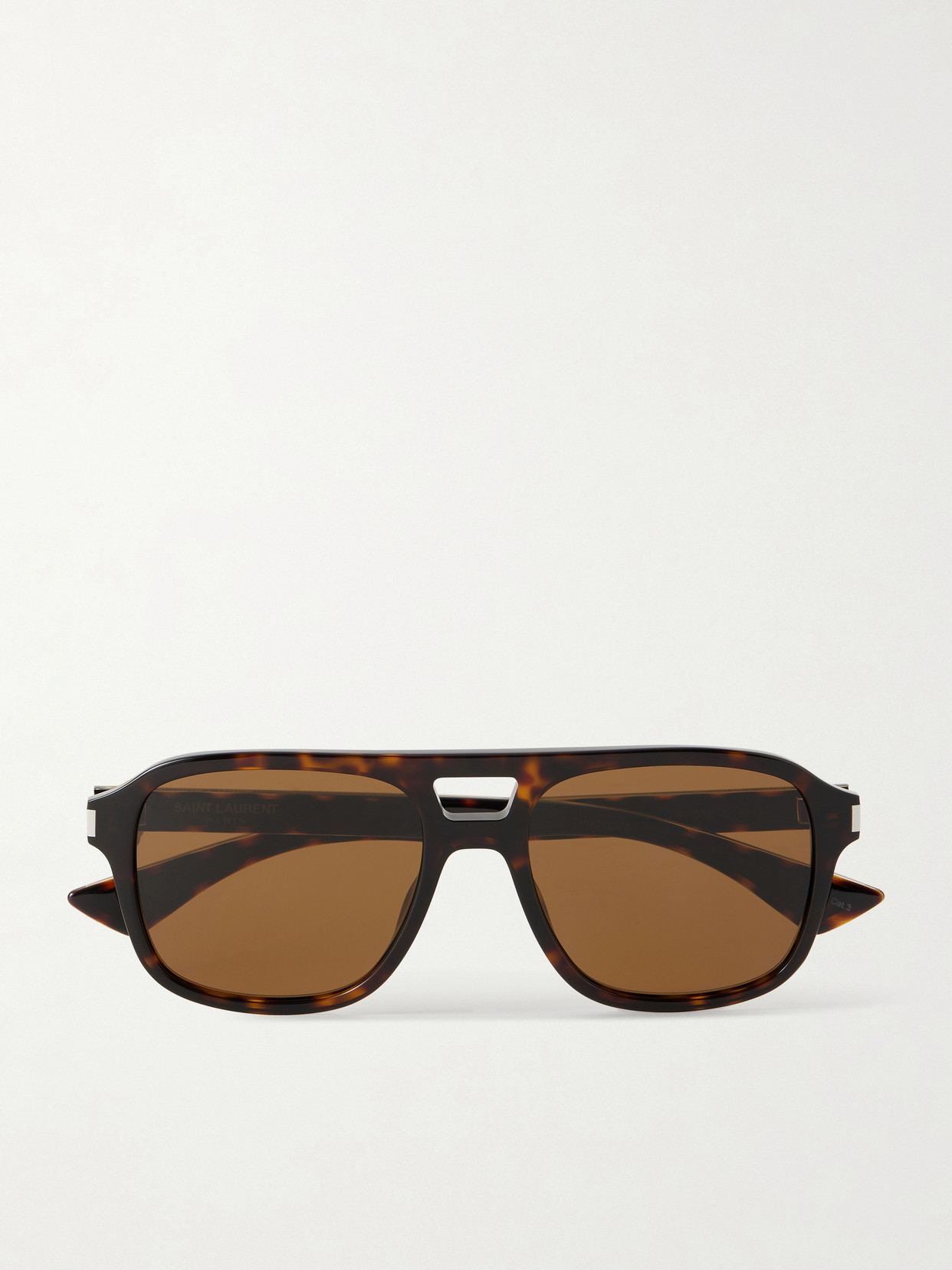 Saint Laurent Aviator-style Tortoiseshell Acetate Sunglasses In Black