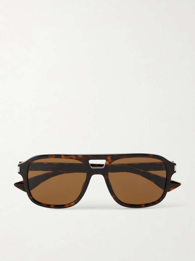 Aviator-style Tortoiseshell Acetate Sunglasses