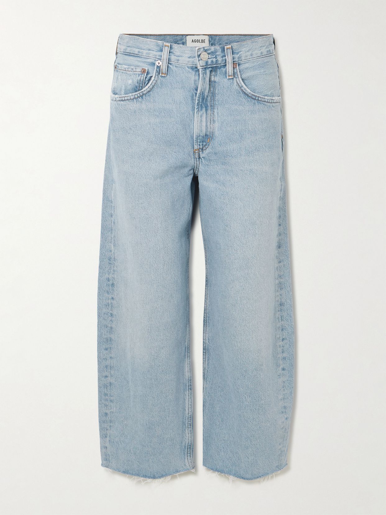 Low Curve Fray high-rise wide-leg jeans