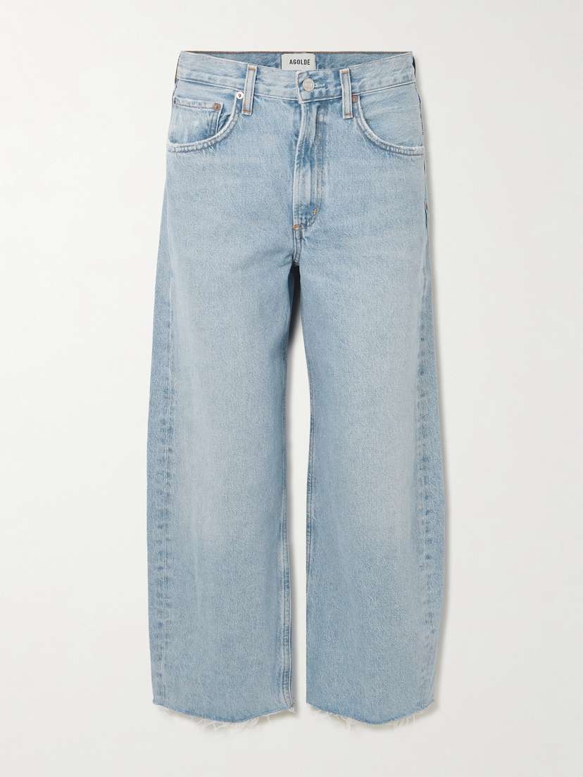 AGOLDE Low Curve Fray High-rise Wide-leg Jeans