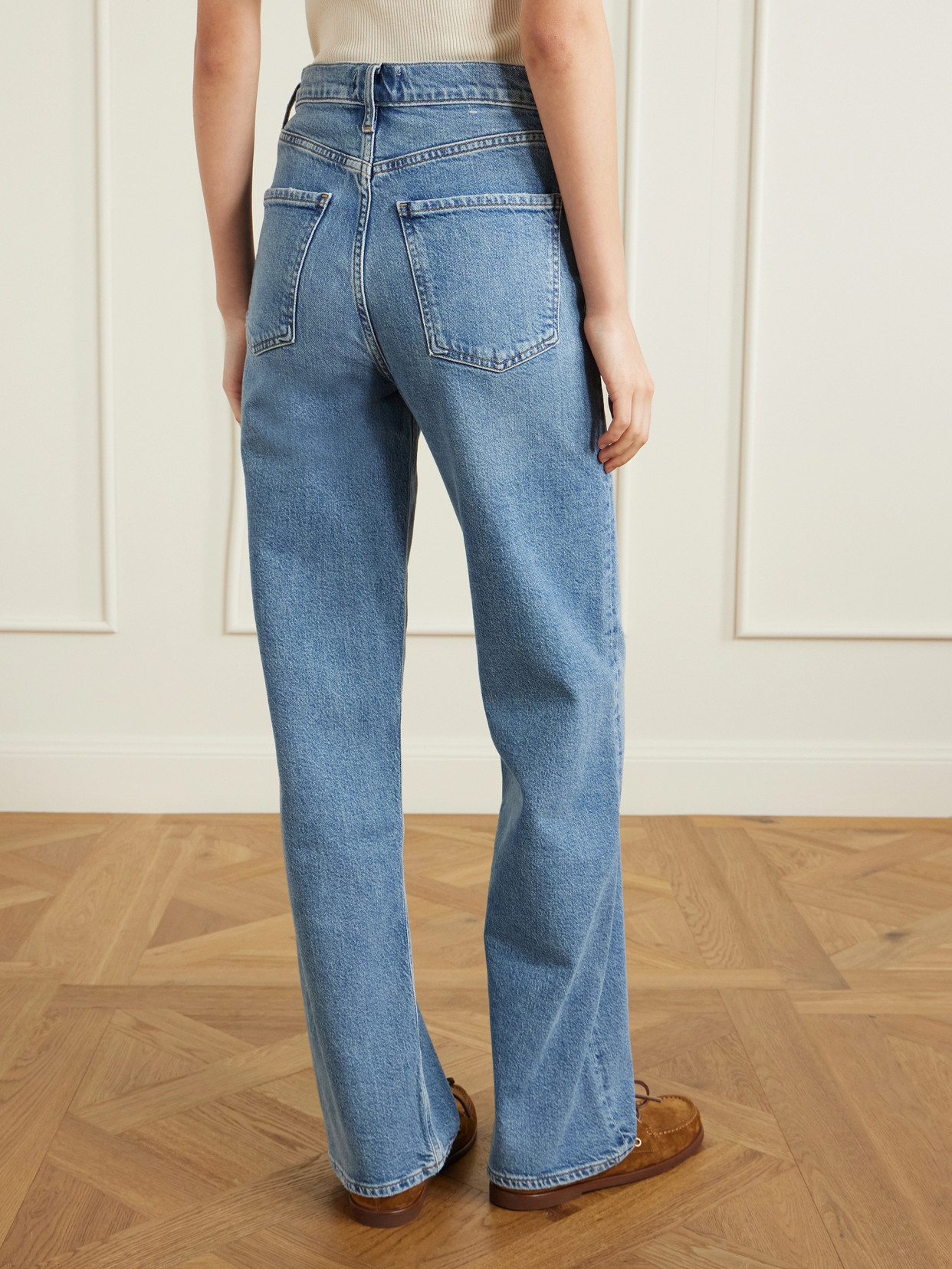 Ren Long High-Rise Straight-Leg Jeans