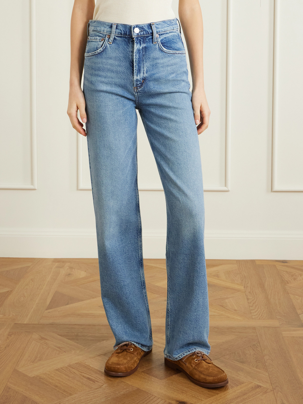 Ren Long High-Rise Straight-Leg Jeans