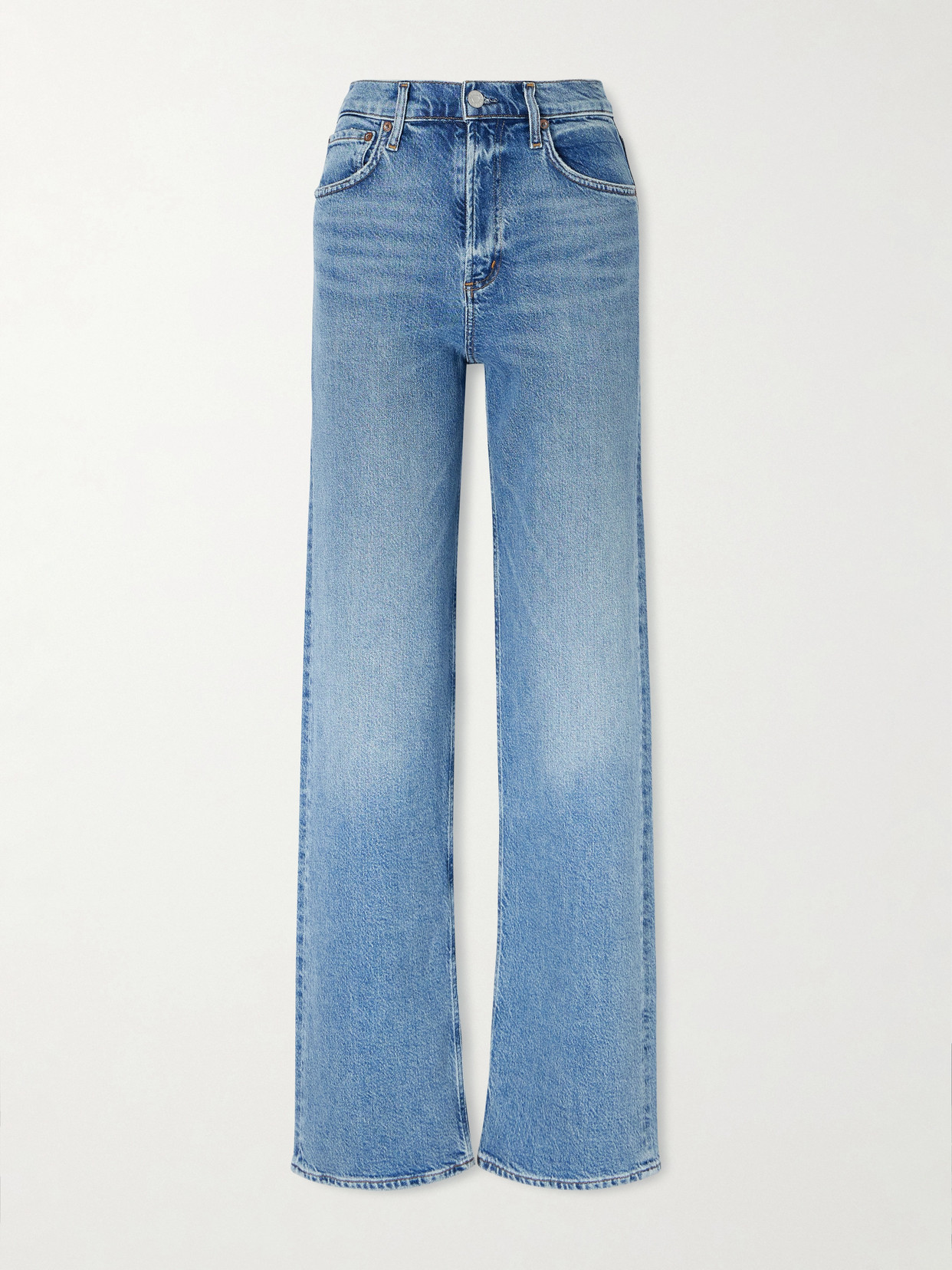 Agolde Ren High-rise Straight-leg Jeans In Blue