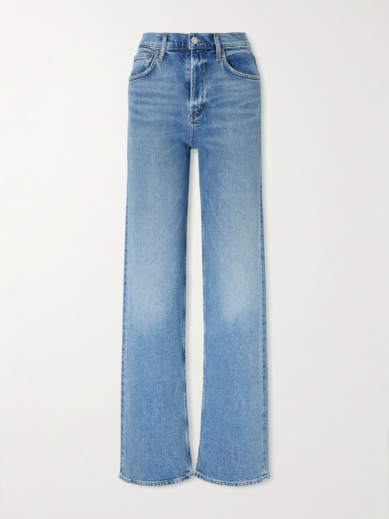 ren long high rise straight leg jeans