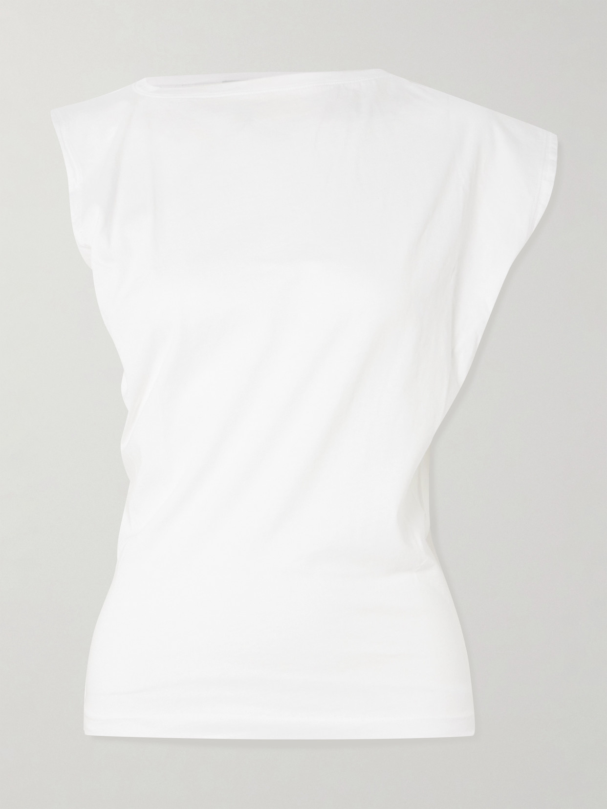 Agolde Beth Draped Organic-cotton Jersey T-shirt In White