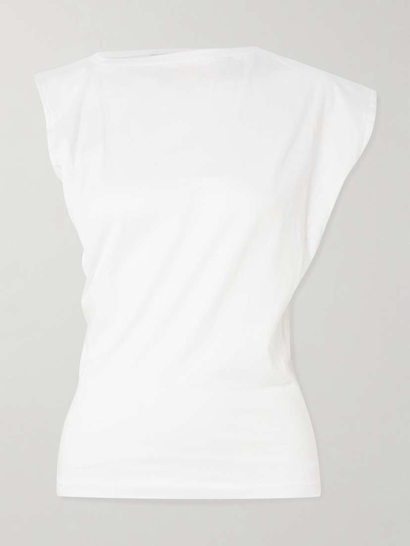 AGOLDE Beth Draped Organic-cotton Jersey T-shirt