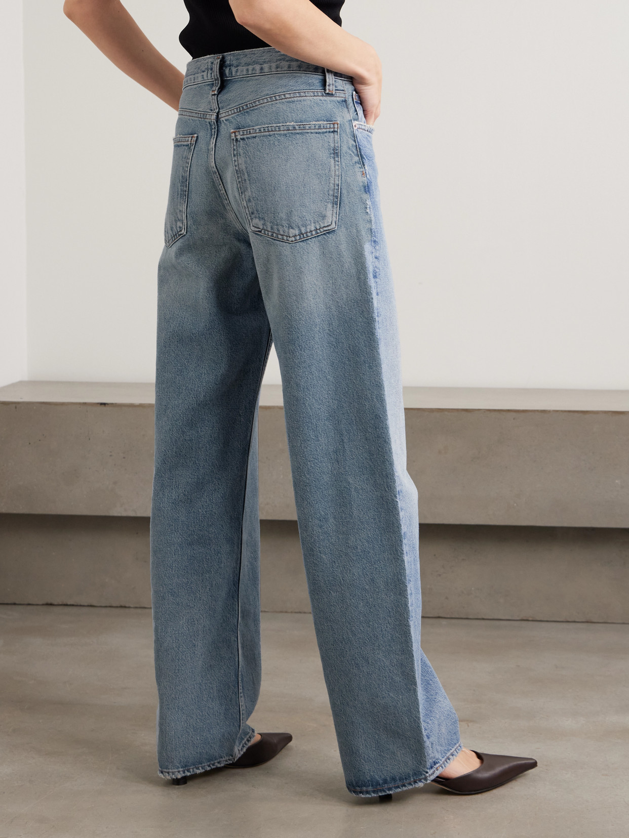 Agolde Conclusion Blue Regenerated Cotton Arc Criss Cross Jeans