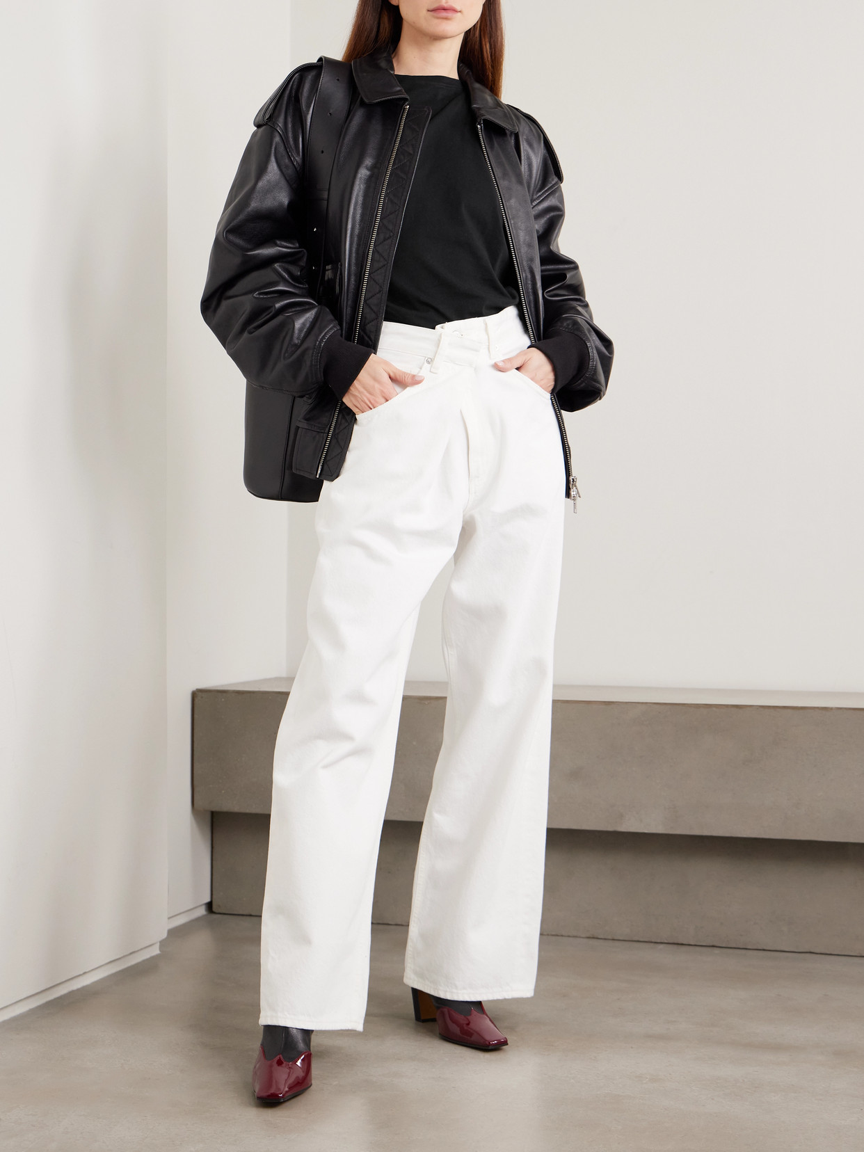 Beth Asymmetric Draped Cotton-Jersey T-Shirt