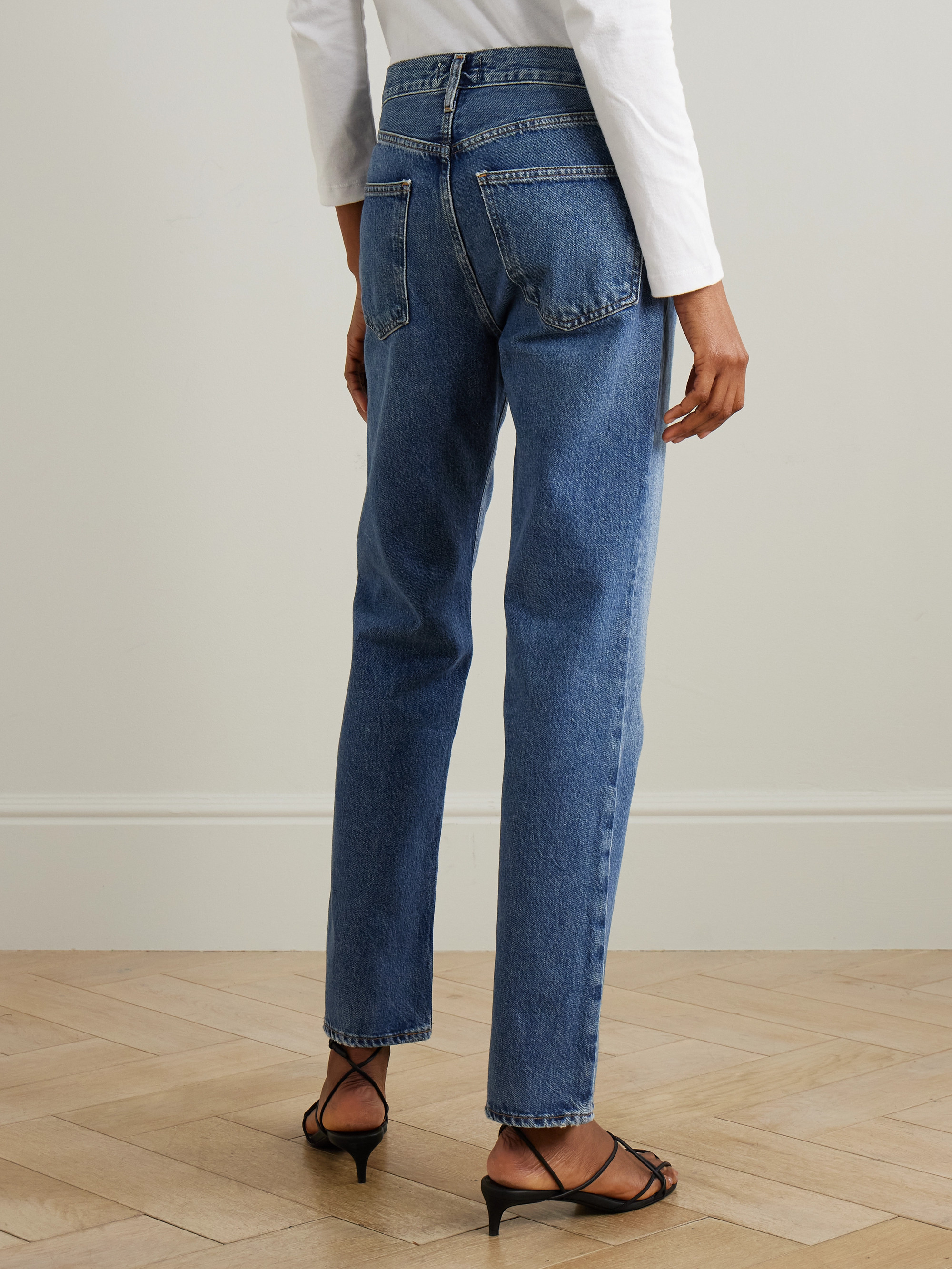 Agolde Lana distressed mid-rise straight-leg jeans thumbnail