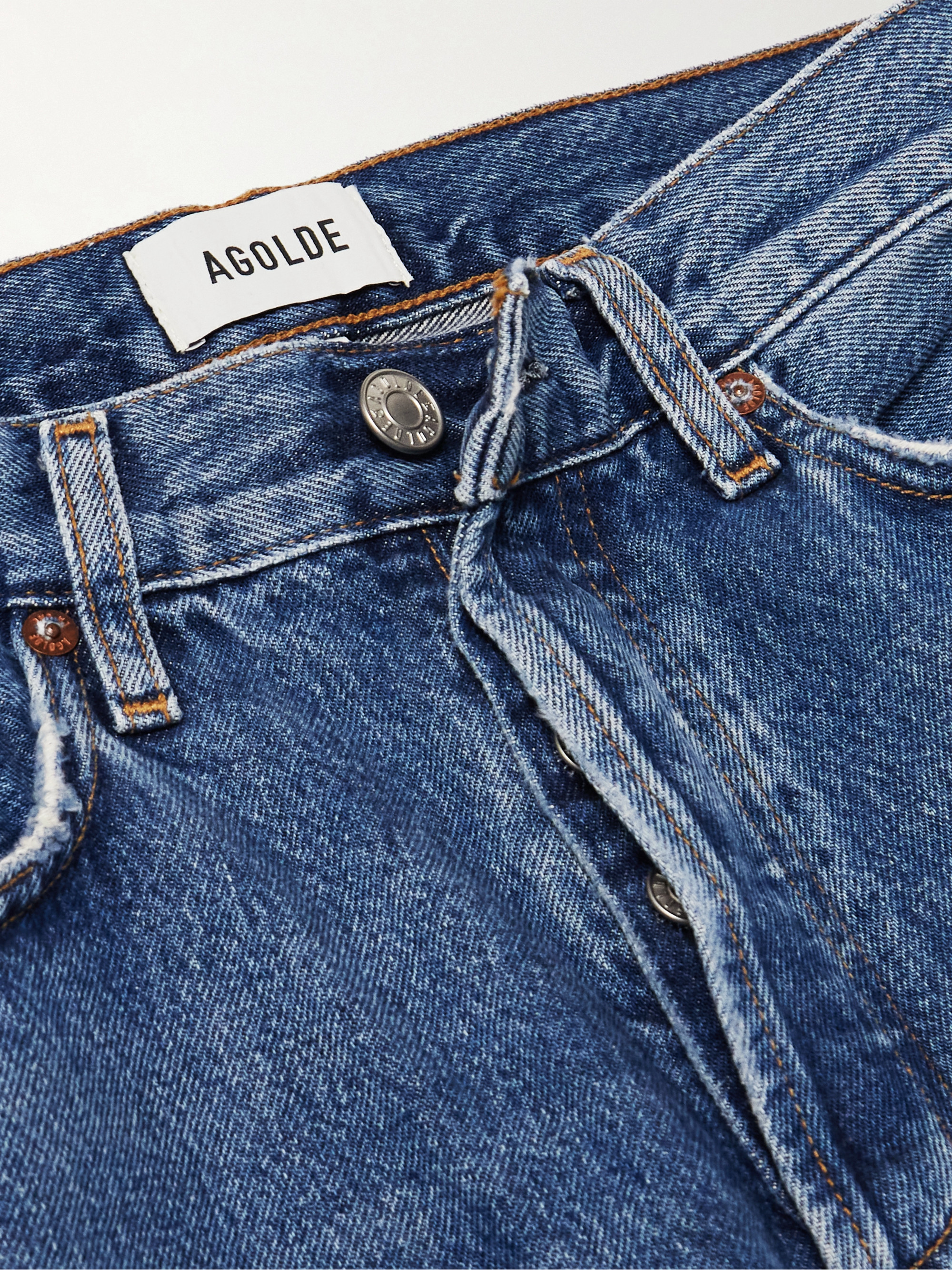 Agolde Lana distressed mid-rise straight-leg jeans thumbnail