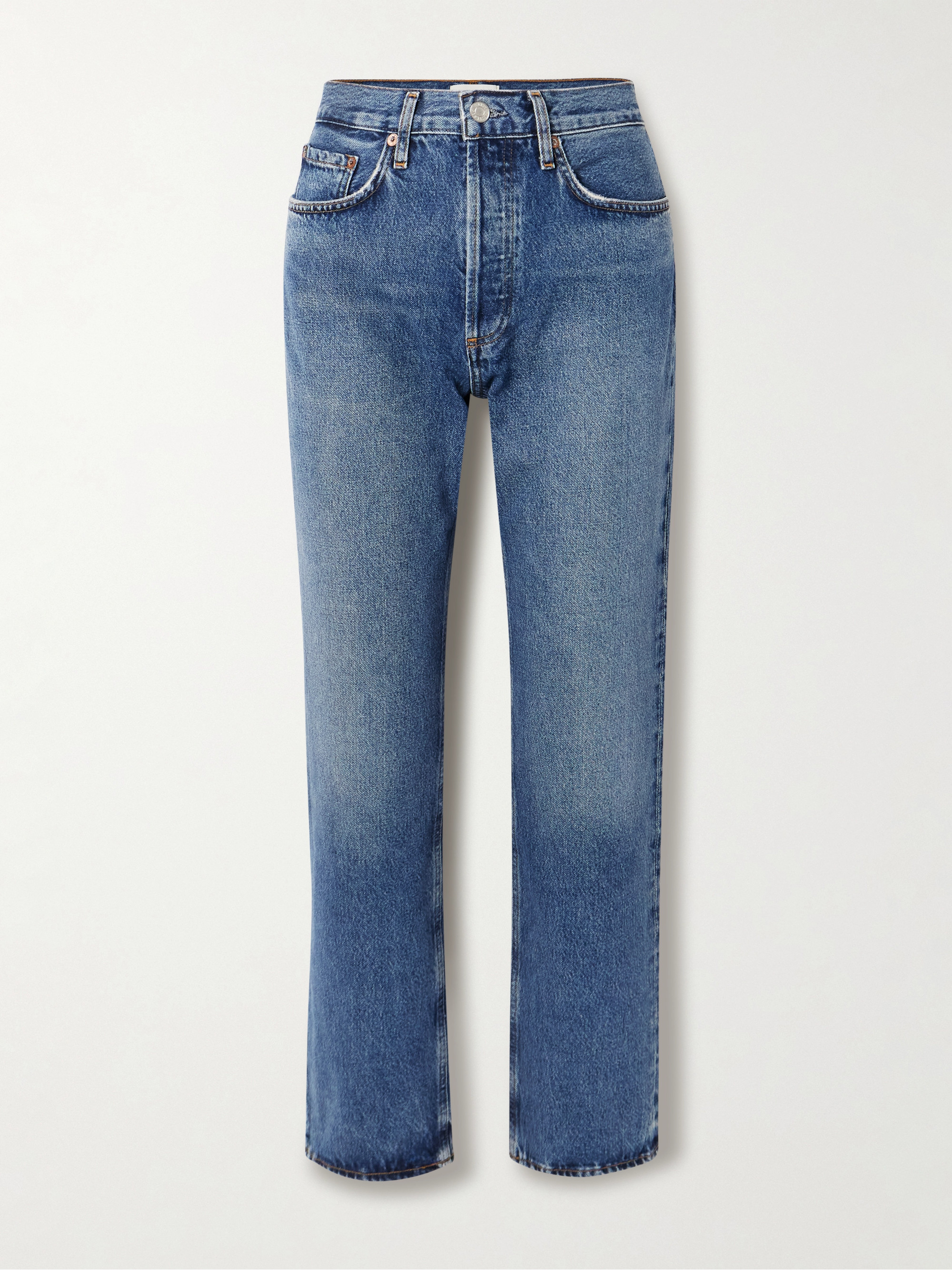 Agolde Lana distressed mid-rise straight-leg jeans thumbnail