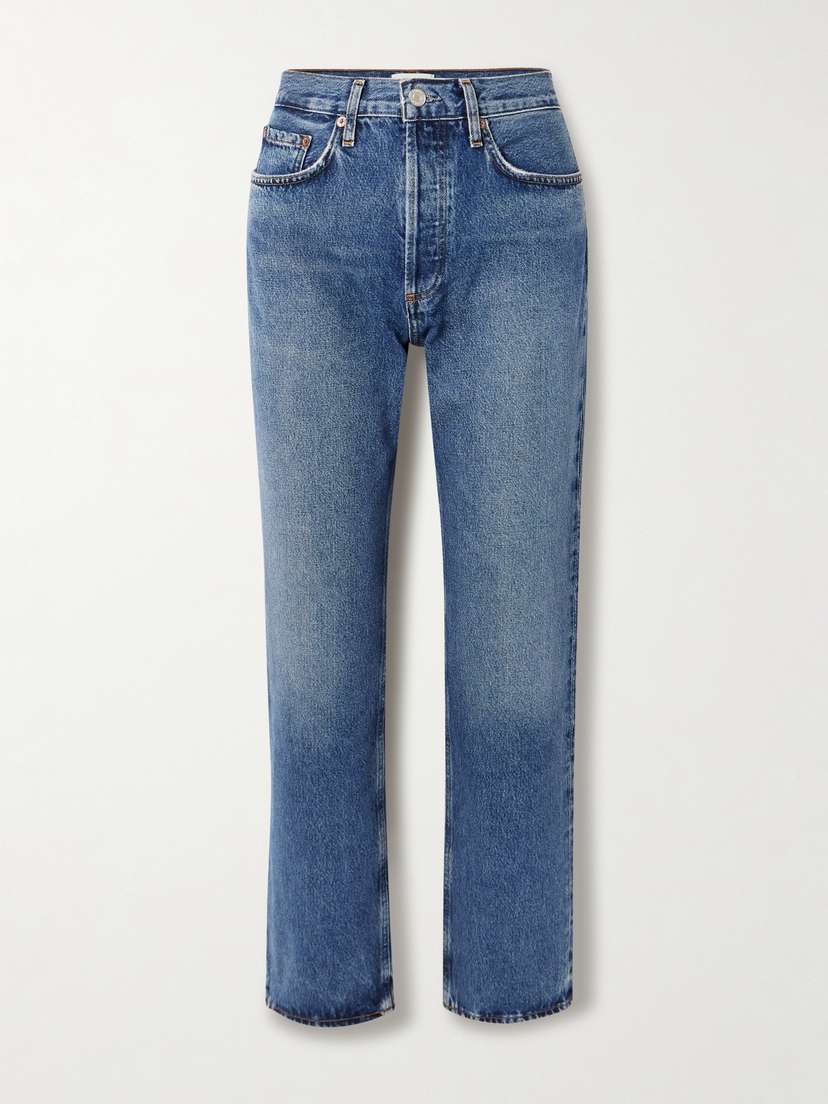 AGOLDE Lana Distressed Mid-rise Straight-leg Jeans