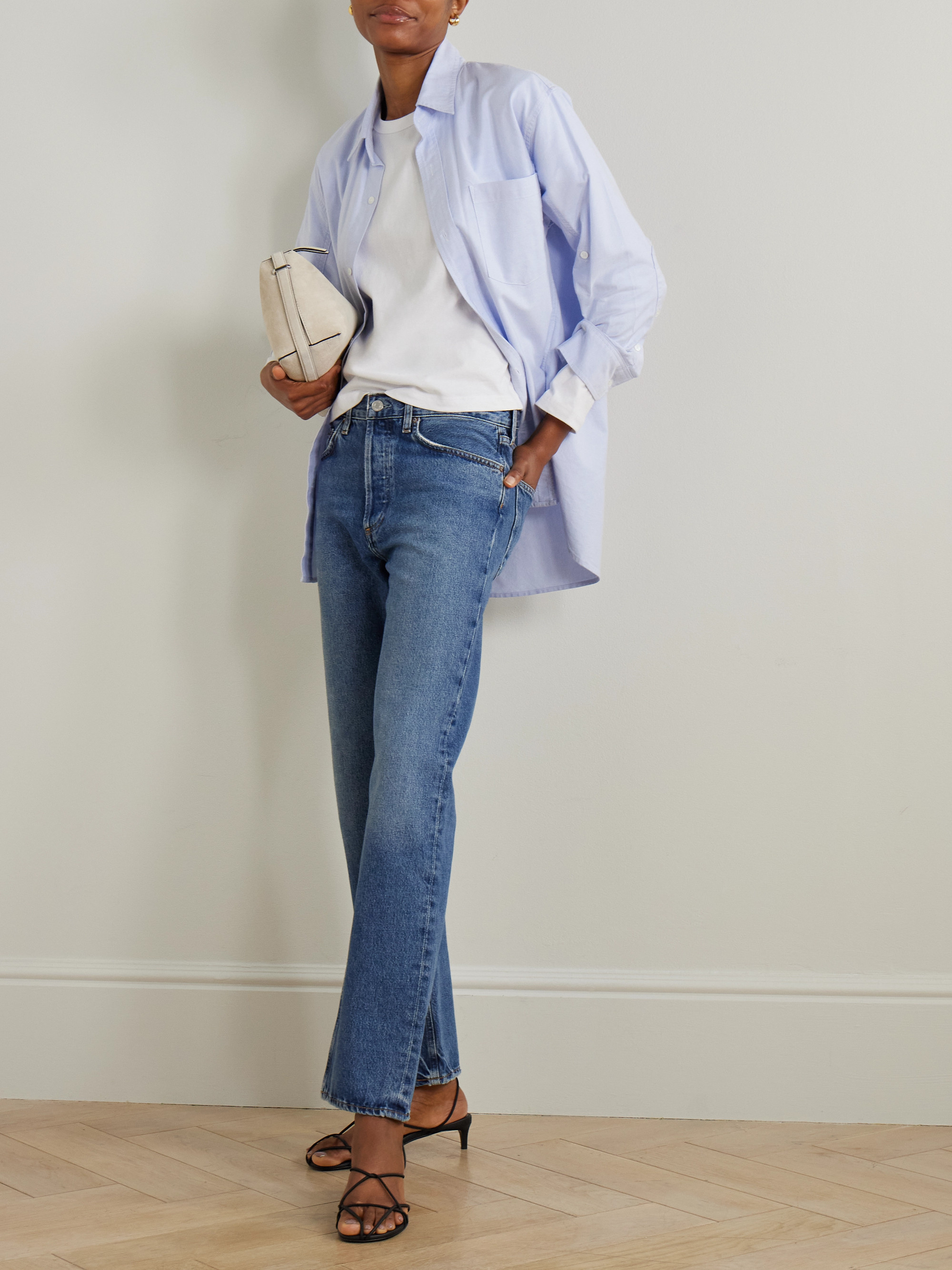 Agolde Lana distressed mid-rise straight-leg jeans thumbnail