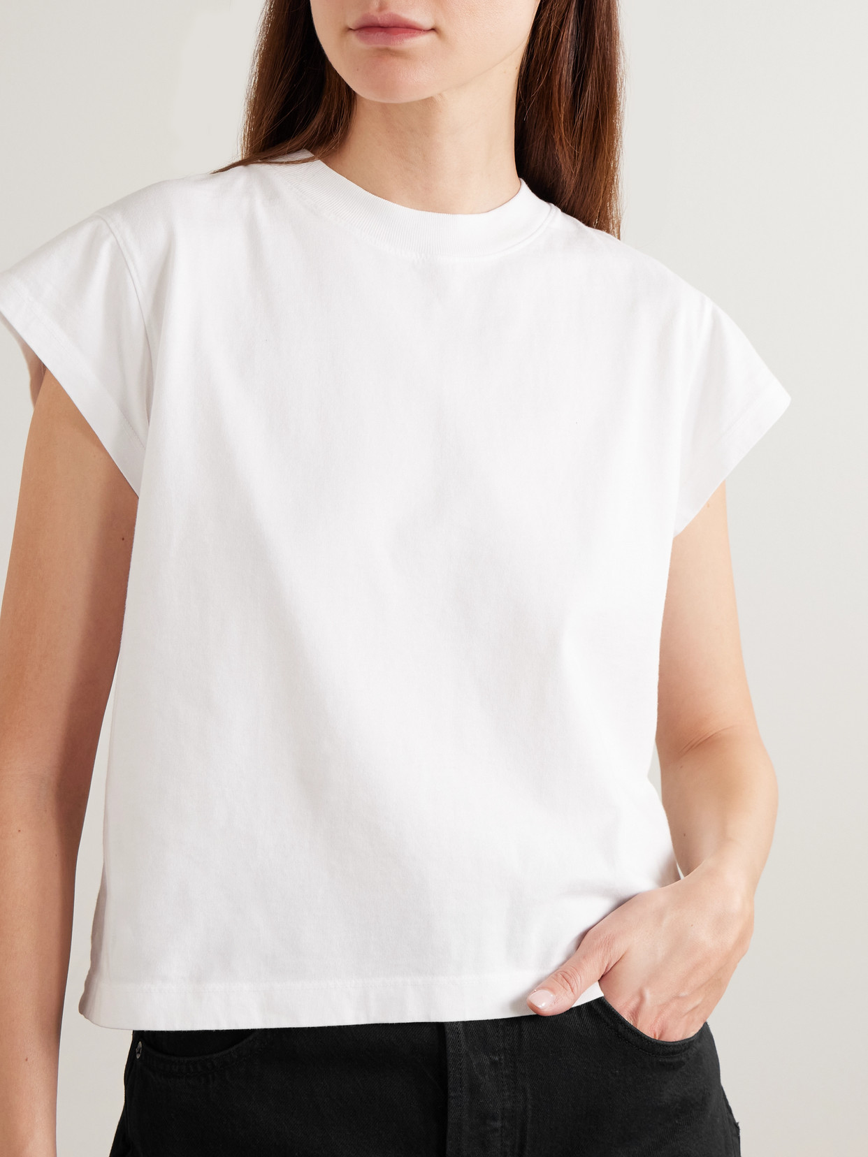 Agolde Bryce Cap Sleeve Tee In Cholla In Multi