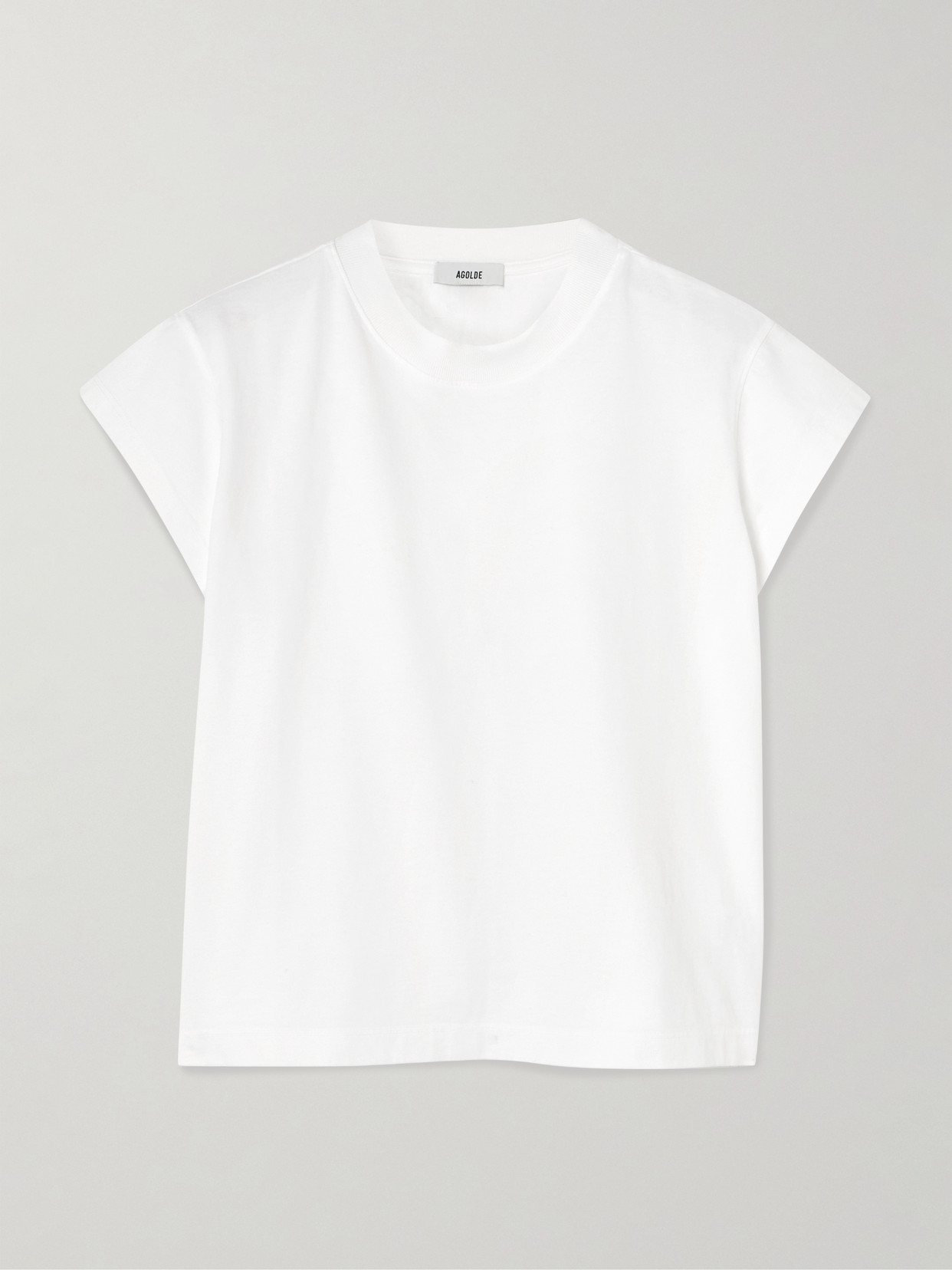 Agolde Bryce Cotton-jersey T-shirt In White