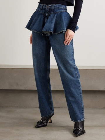 Agolde Peplum high-rise barrel-leg jeans