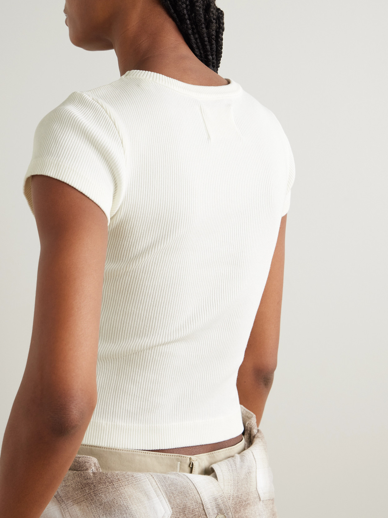 Nello Cropped Ribbed Jersey T-Shirt