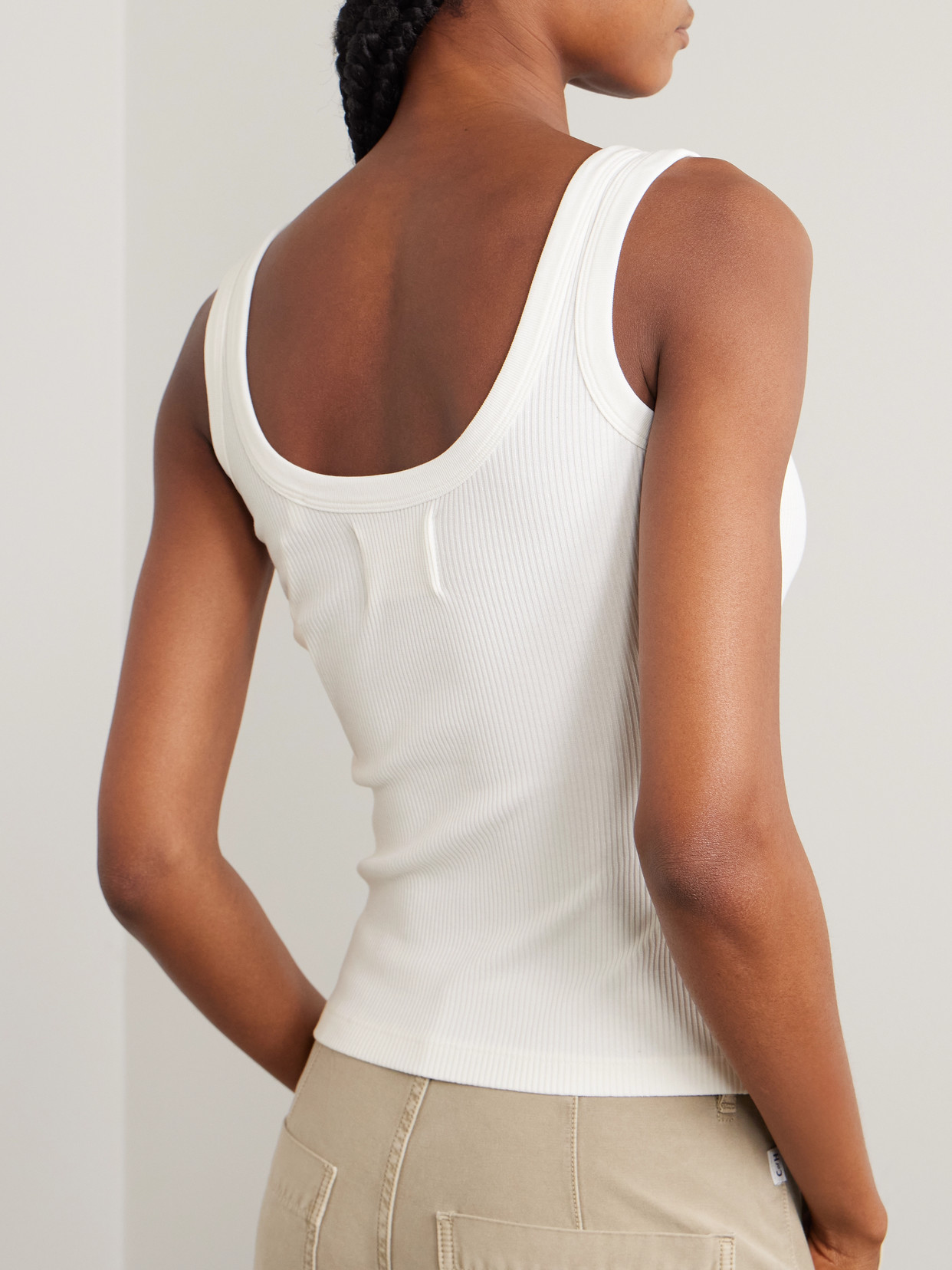 Faye Ribbed Stretch Organic Cotton And Tencel Lyocell-Blend Tank