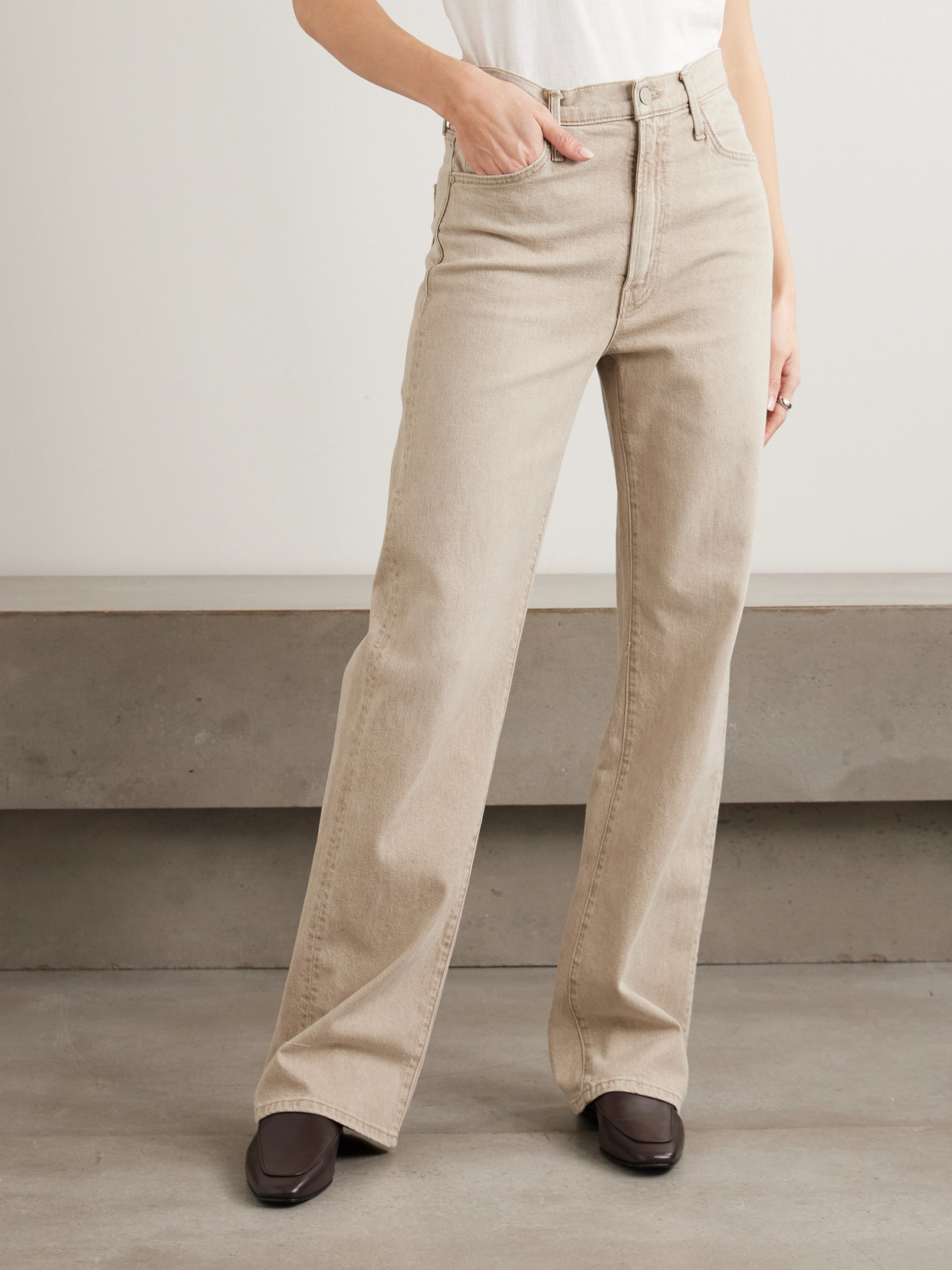Mother The Dodger Sneak Relaxed Straight Leg Jeans In Pink