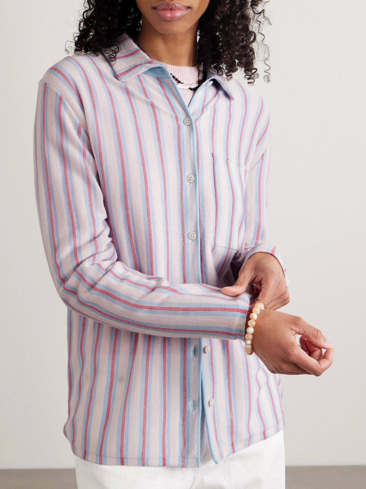 Showtime Striped Cashmere Shirt