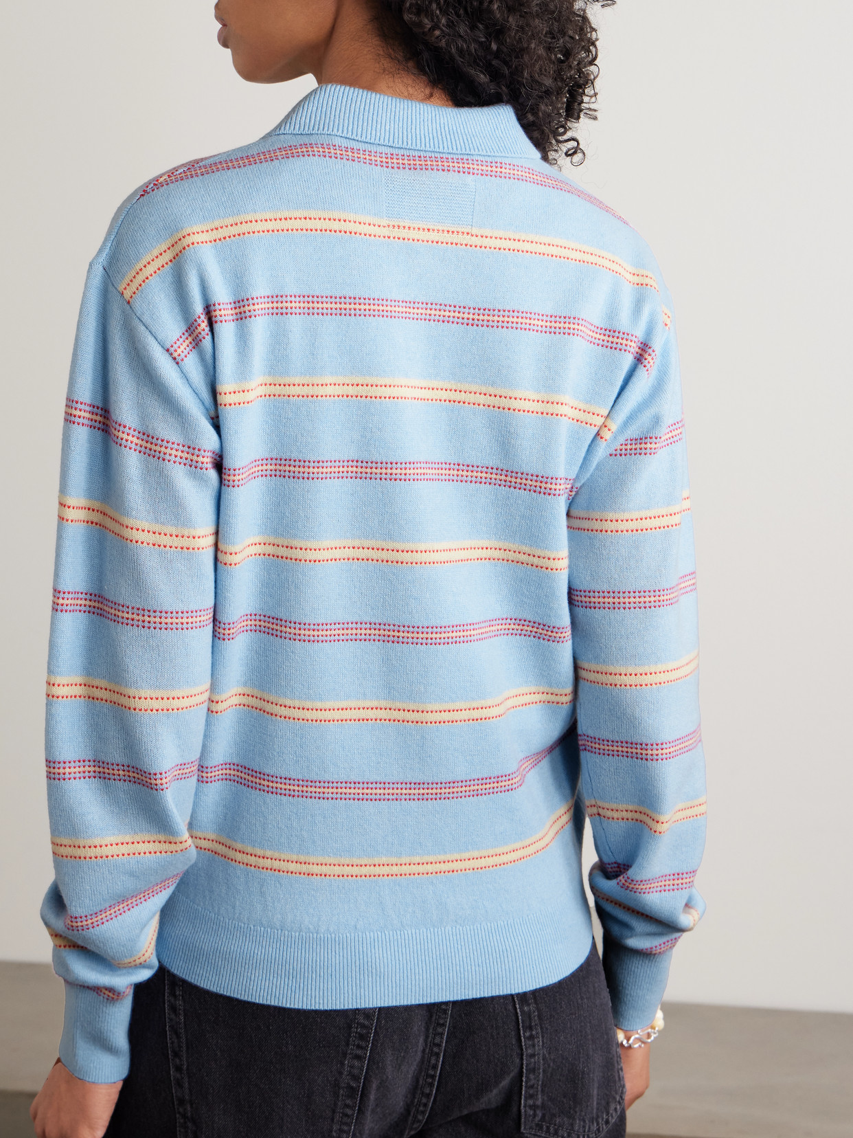 Collegiate Striped Cashmere Polo