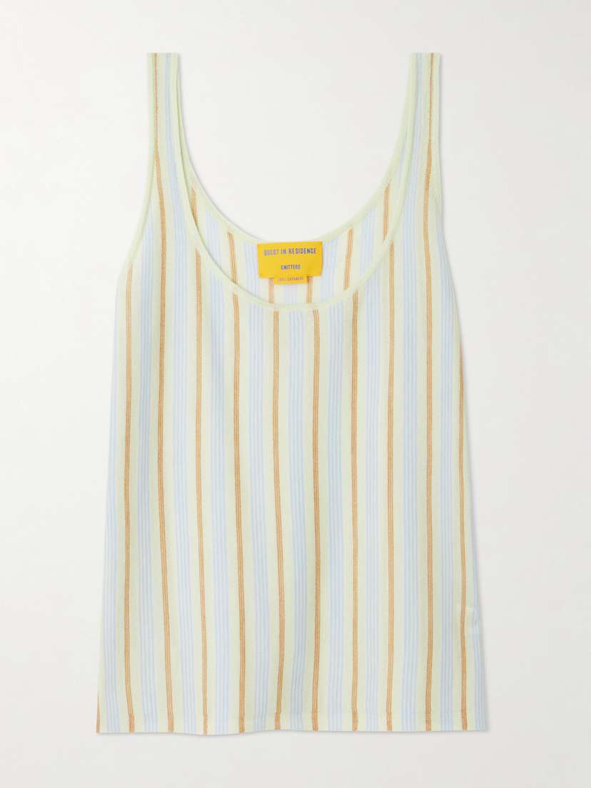 Guest In Residence Striped Cashmere Tank