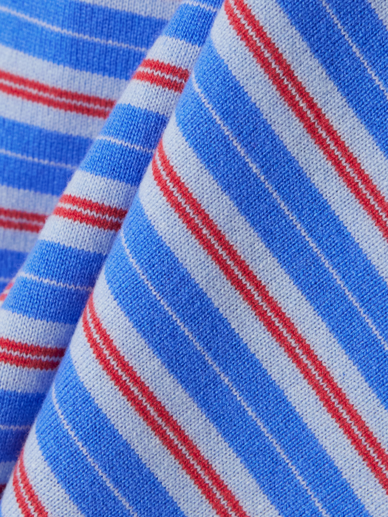 Guest In Residence Layered Striped Cashmere Rugby Jumper In Blue