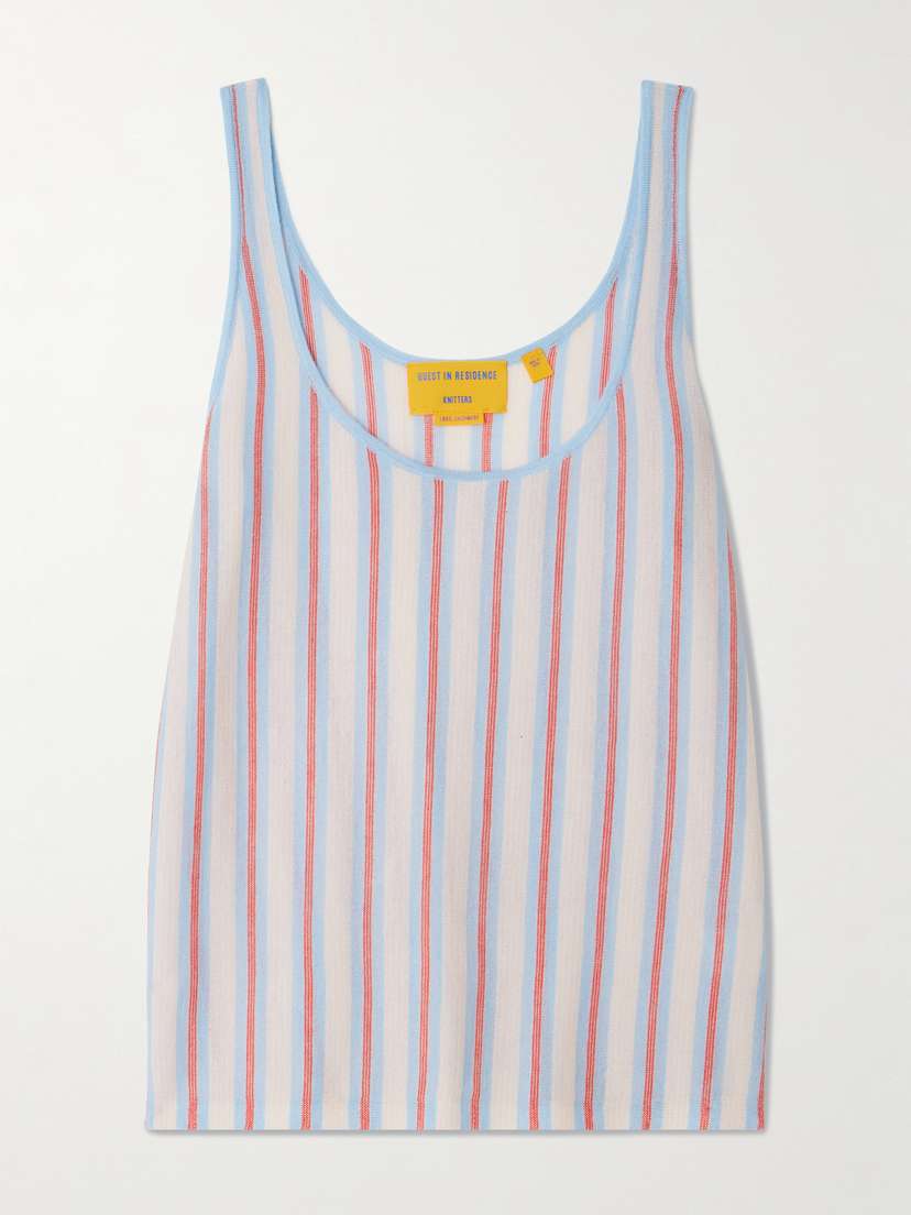 Guest In Residence Striped Cashmere Tank