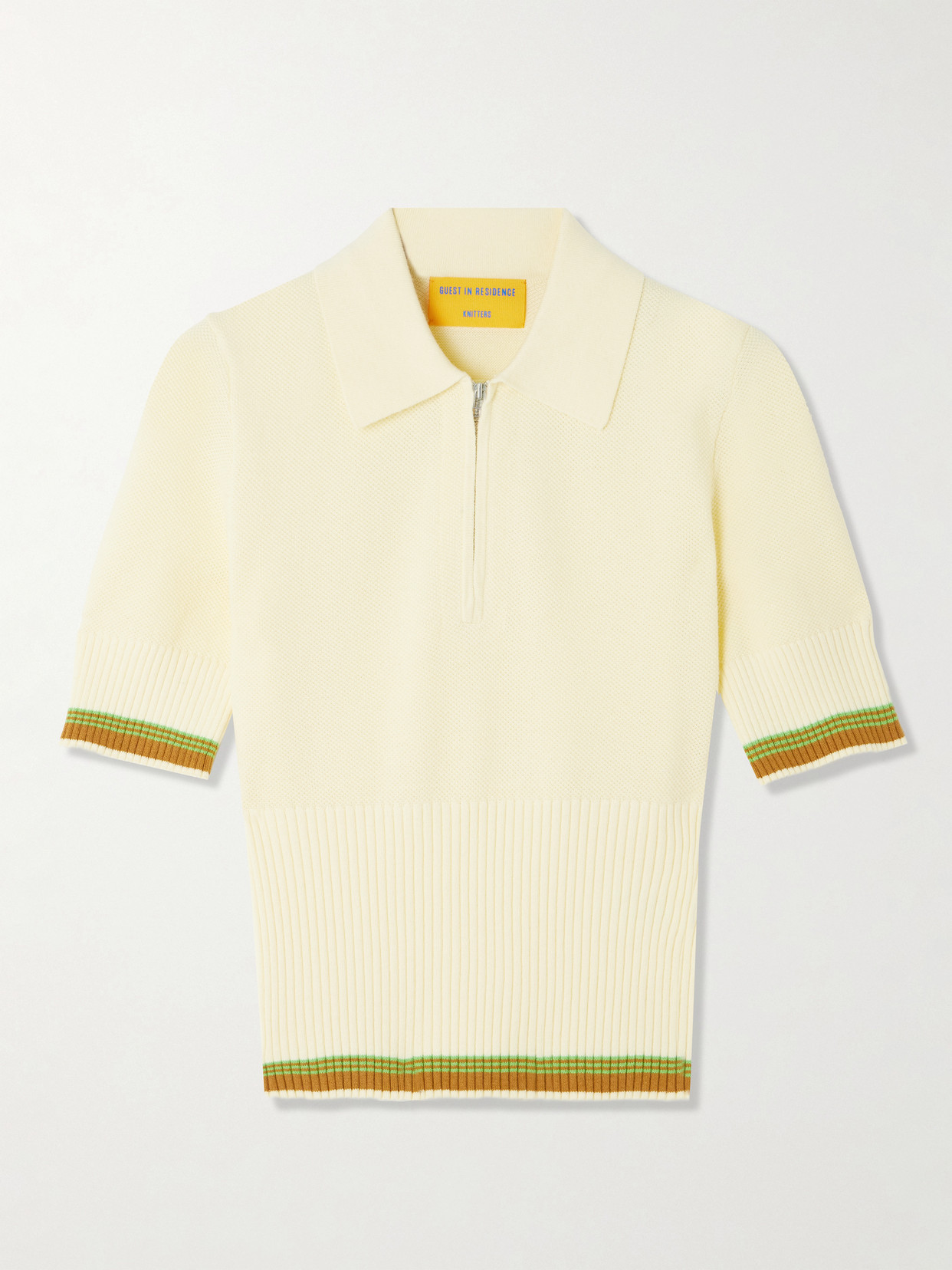 Marcella Striped Cotton And Cashmere-Blend Polo