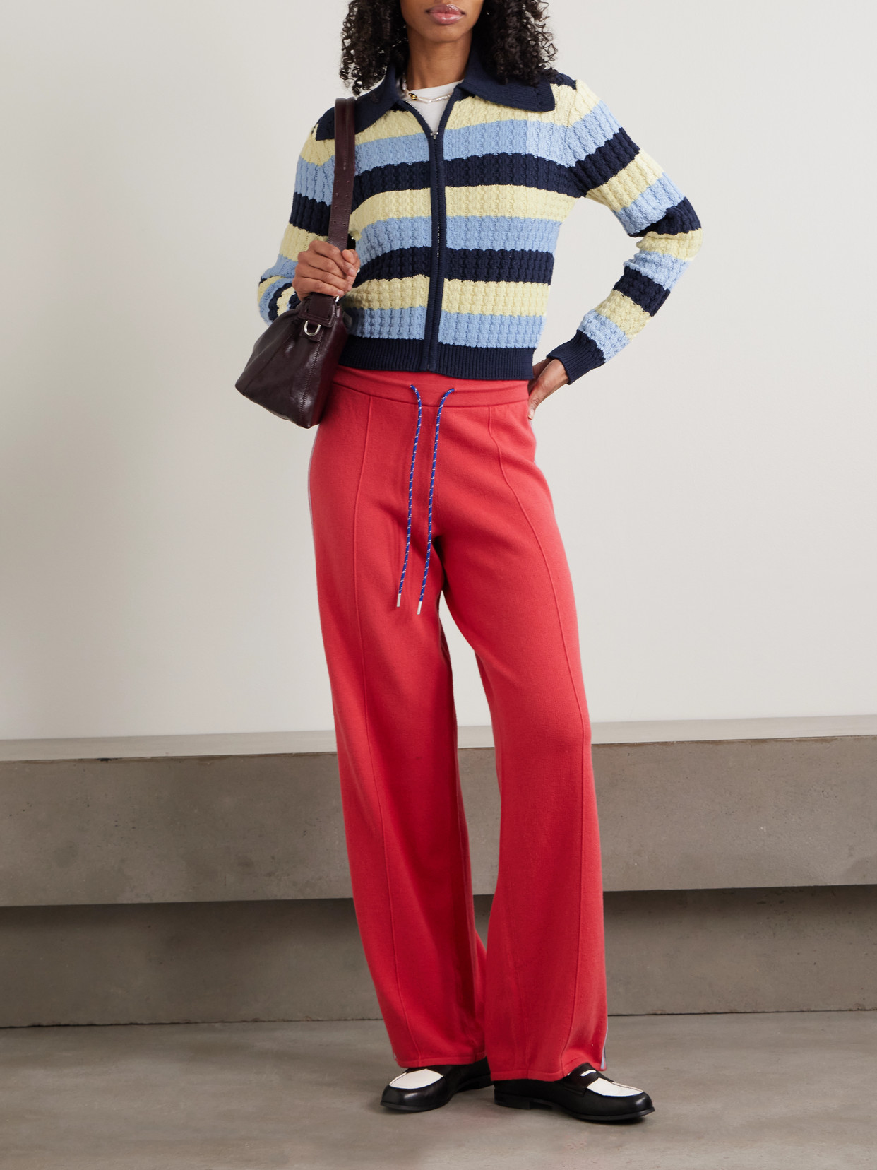 Kirby Striped Cable-Knit Cotton And Silk-Blend Jacket