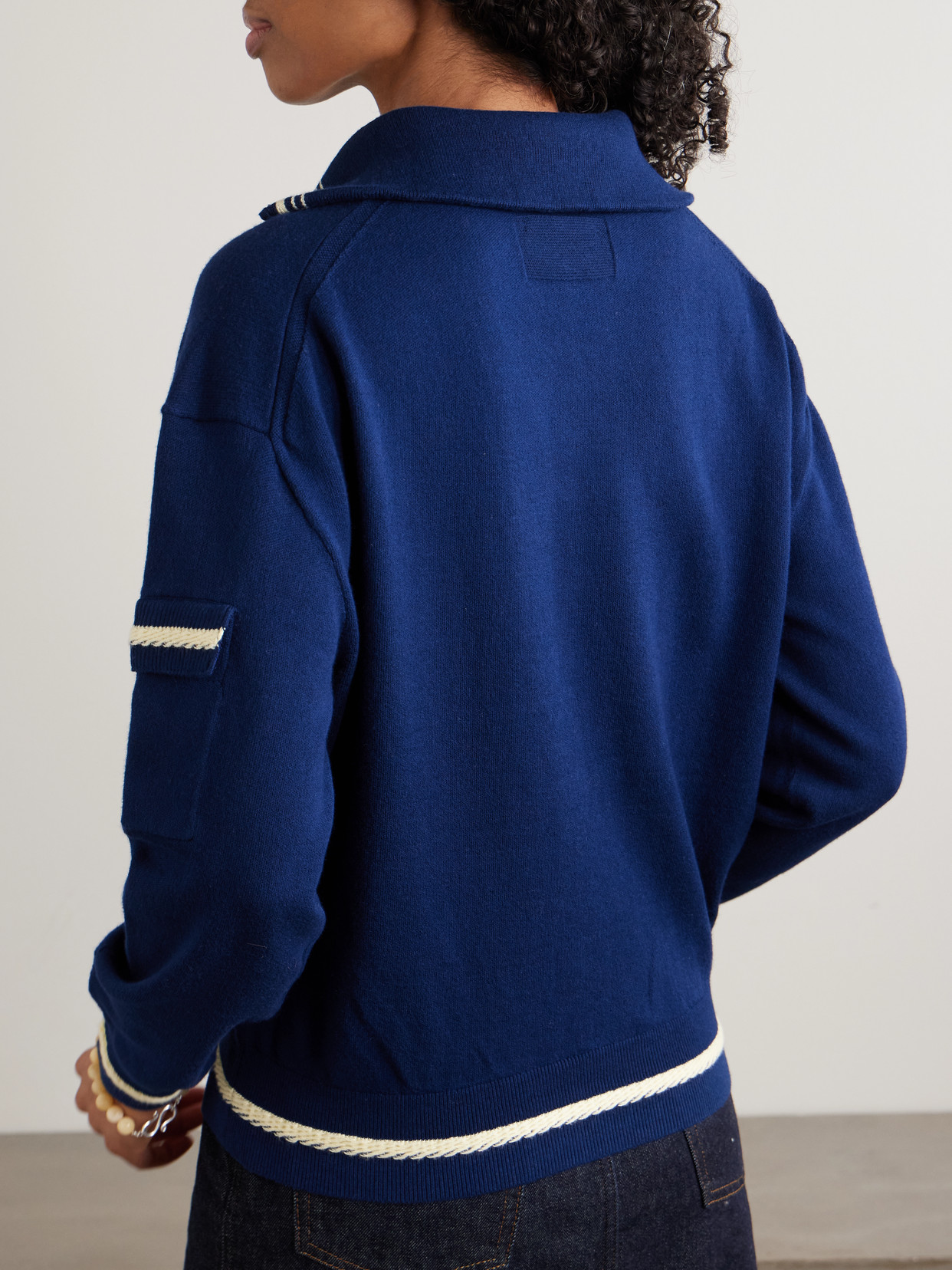 Jib Striped Cotton And Cashmere-Blend Turtleneck Sweater