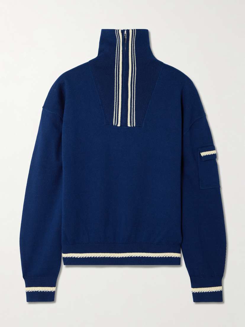 Guest In Residence Jib Striped Cotton And Cashmere-blend Turtleneck Sweater