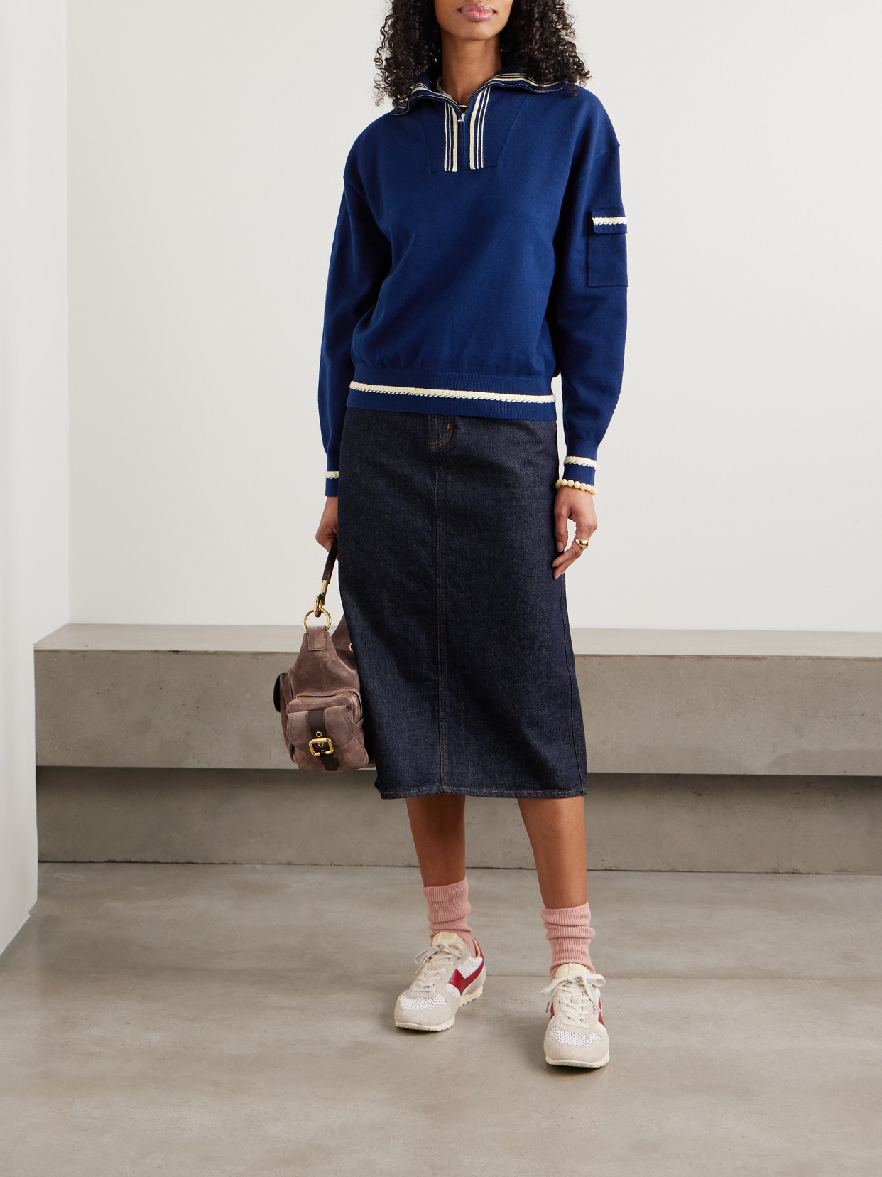 Jib Striped Cotton And Cashmere-Blend Turtleneck Sweater