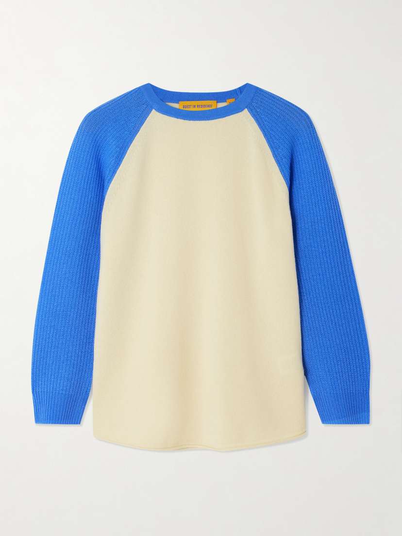 Guest In Residence Baseball Tee Two-tone Cashmere Sweater