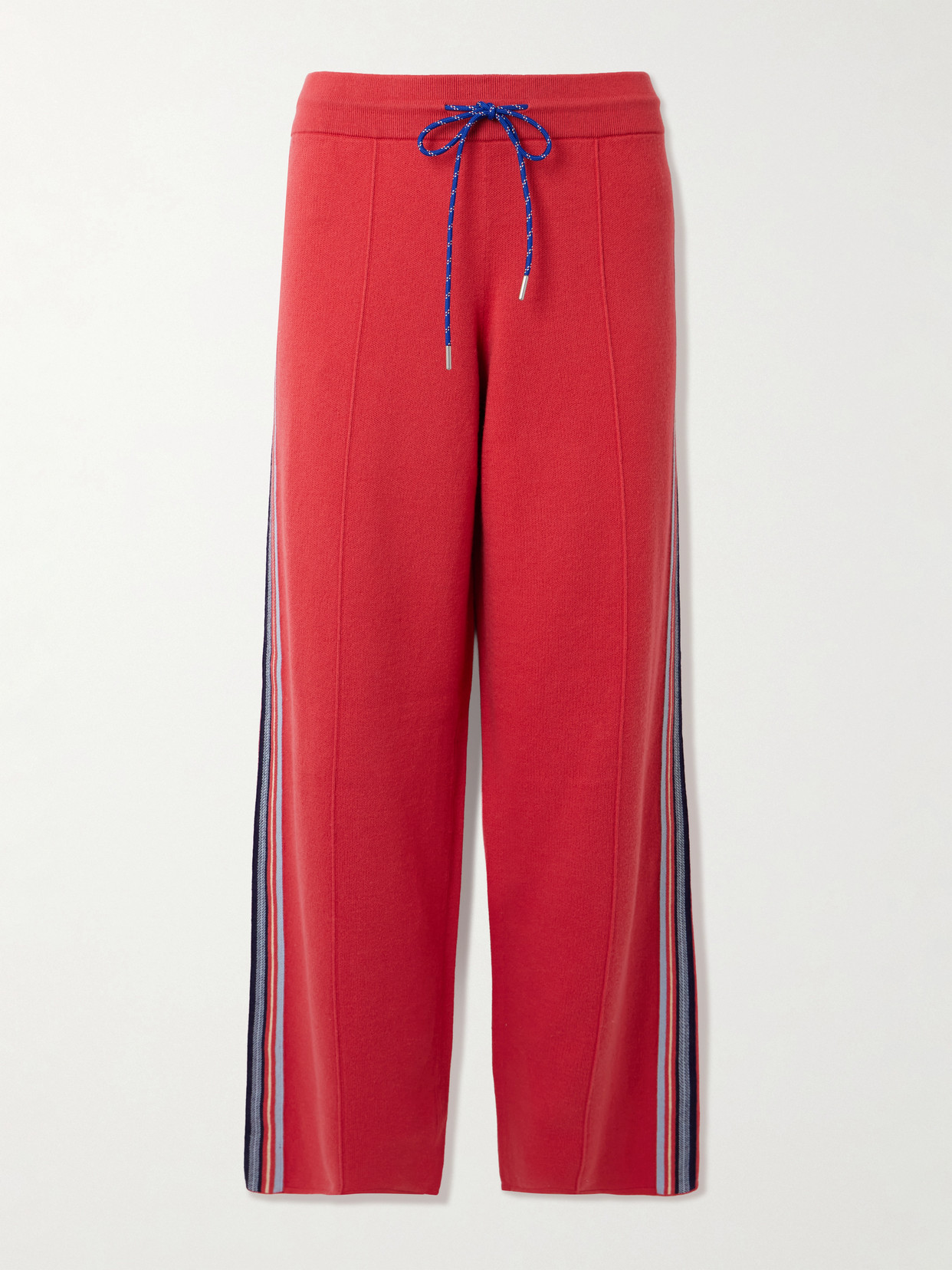 Guest In Residence Rope-trimmed Cotton-blend Jacquard Track Pants In Red