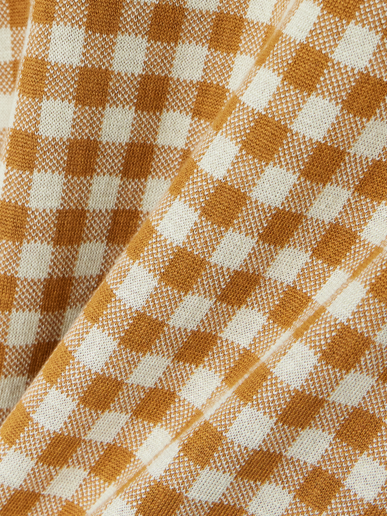 Cropped Gingham Silk And Linen-Blend Polo