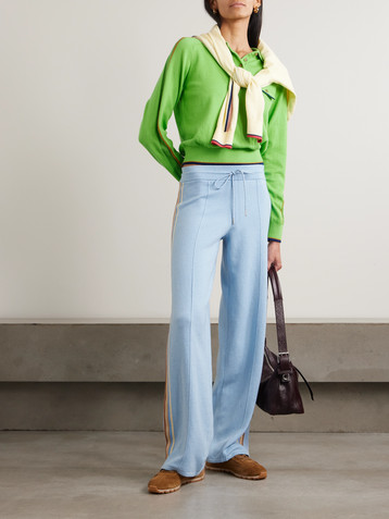 Guest In Residence Striped cotton-blend track pants