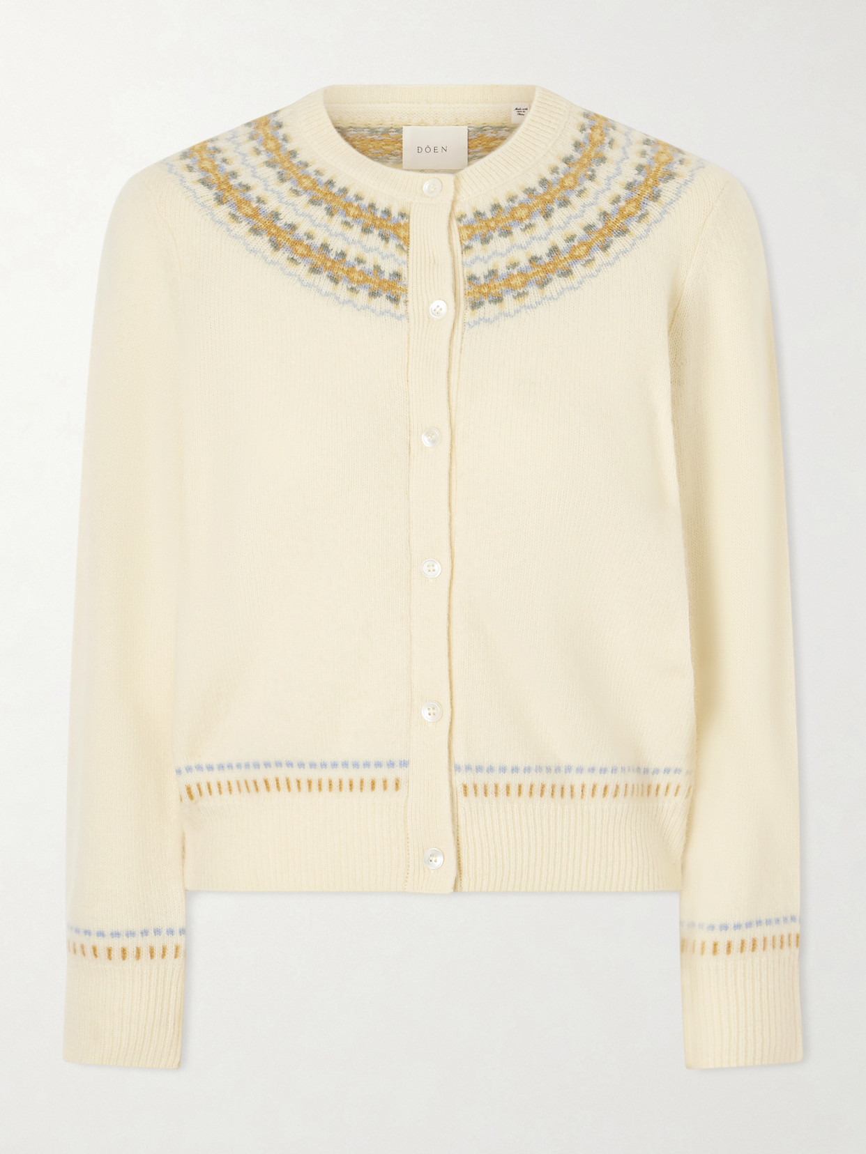 Doen Olympe Wool-blend Cardigan In Yellow
