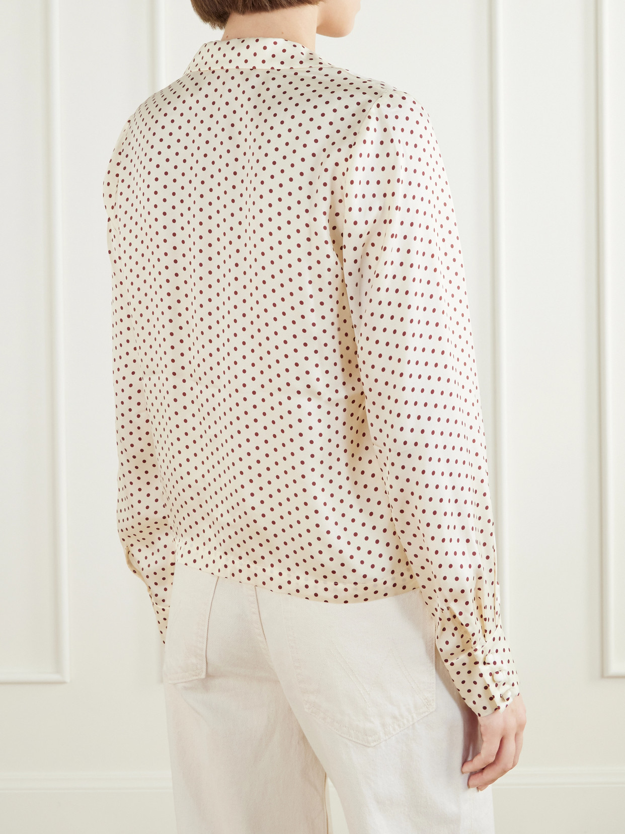 Dôen - Elene Polka-Dot Silk-Blend Twill Blouse