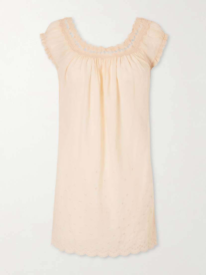 DÔEN Lelia Embroidered Organic Cotton-voile Nightdress