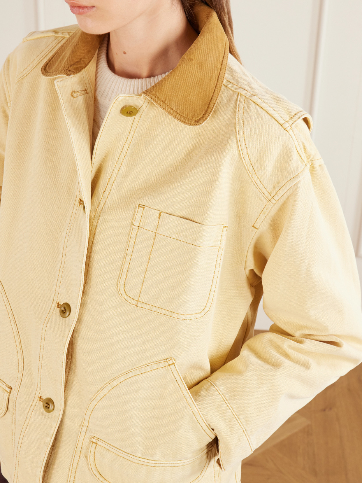 Dôen - Pascual Corduroy-Trimmed Cotton-Canvas Jacket