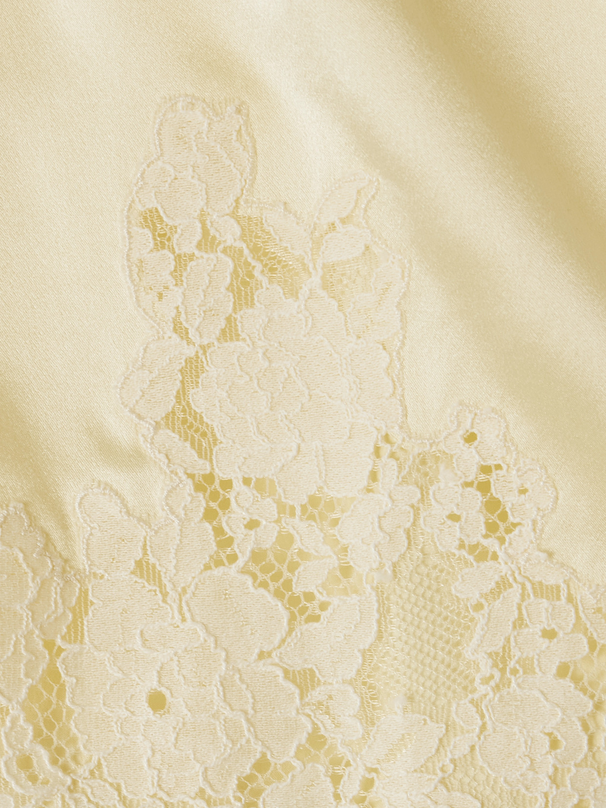 Doen Iona Lace-trimmed Silk-satin Shorts In Yellow